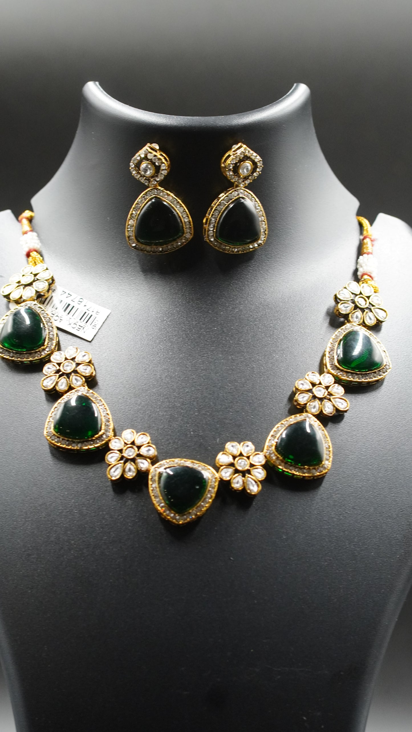 Emerald Radiance Kundan Necklace Set