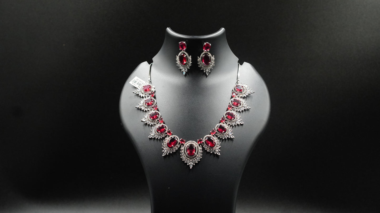 Regal Ruby Bridal Jewelry Set