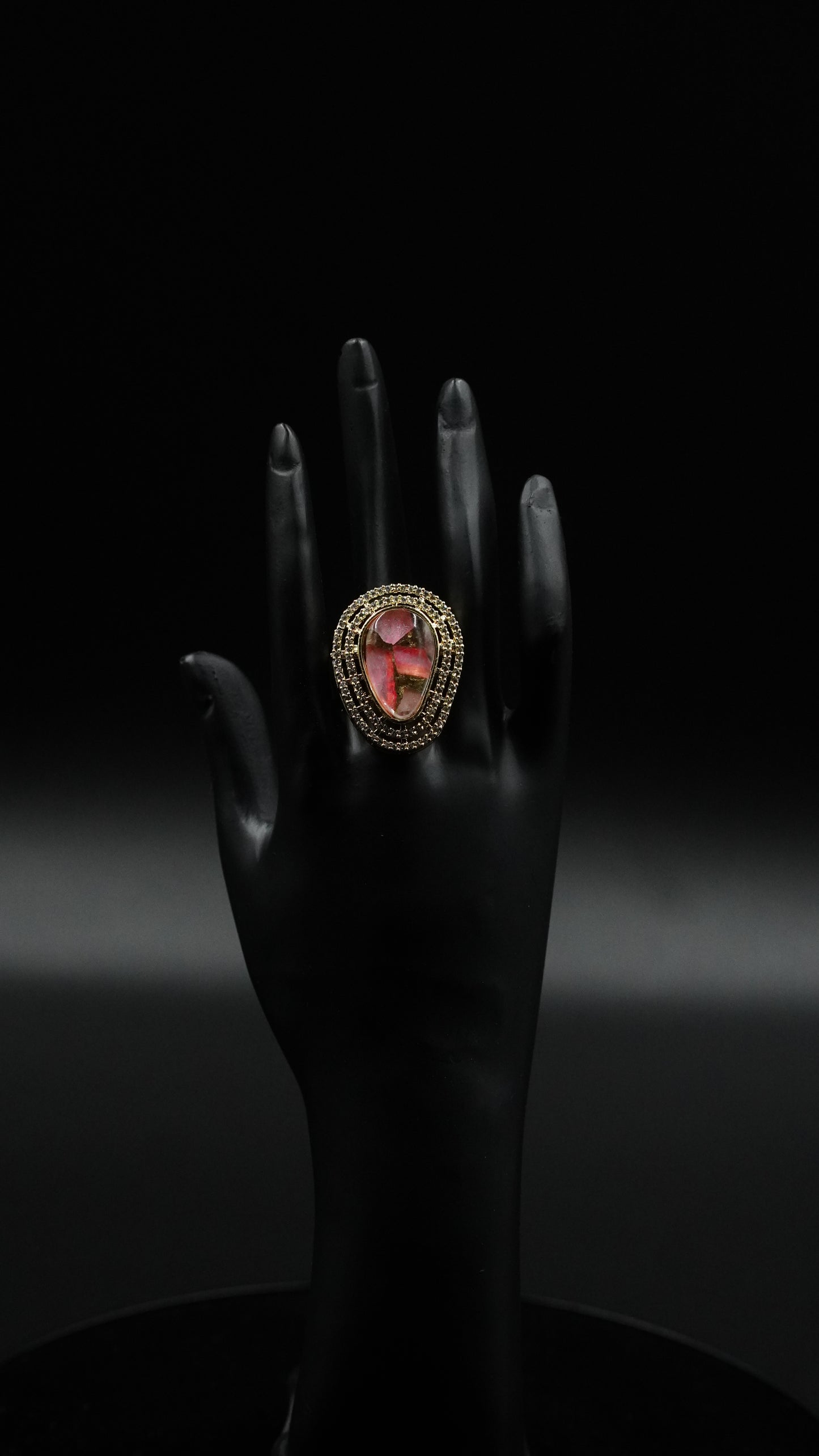 Mystic Flame Teardrop Ring