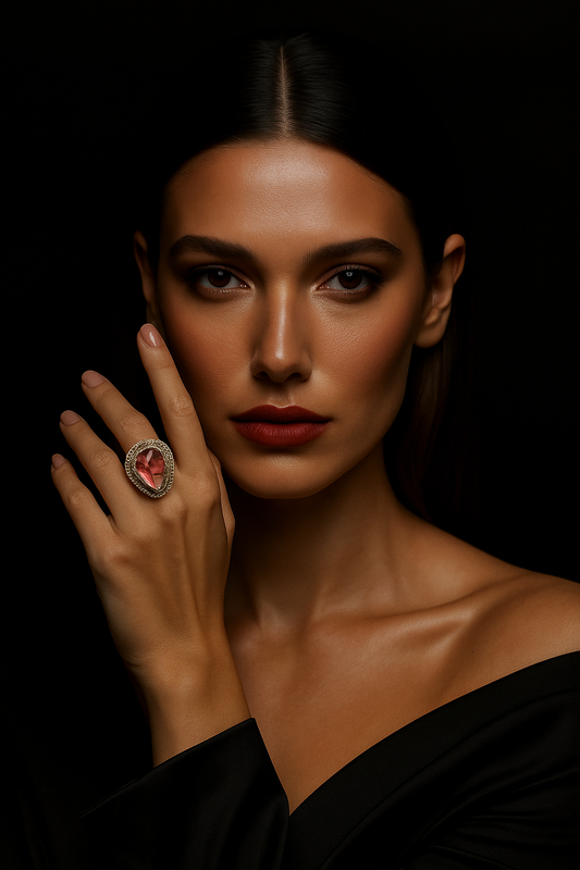 Mystic Flame Teardrop Ring