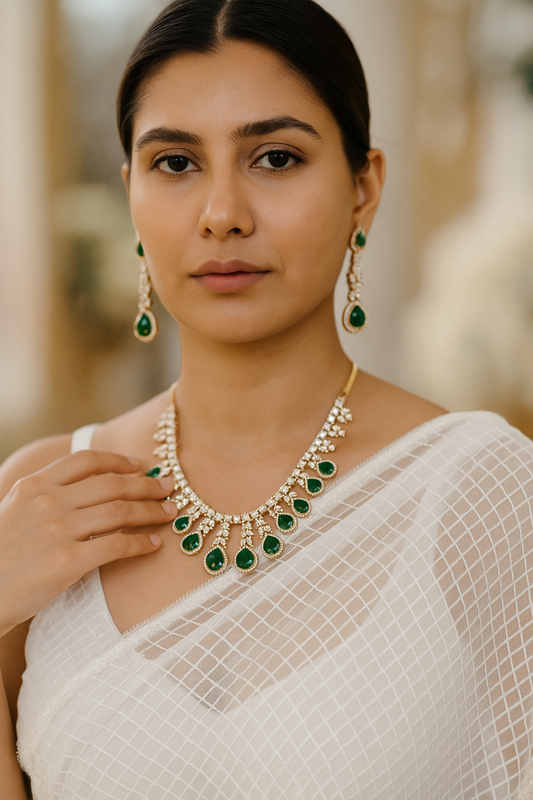 The Regal Emerald Affair – Necklace & Earring Set