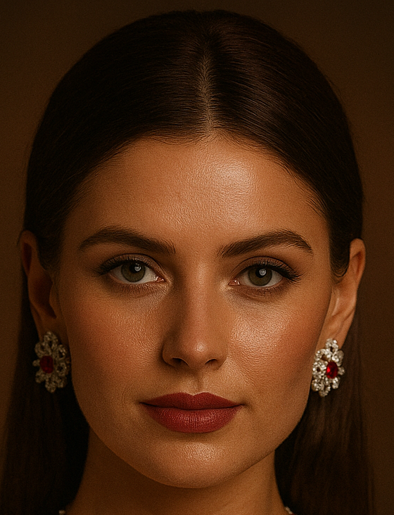 Regal Ruby Necklace & Earring Set