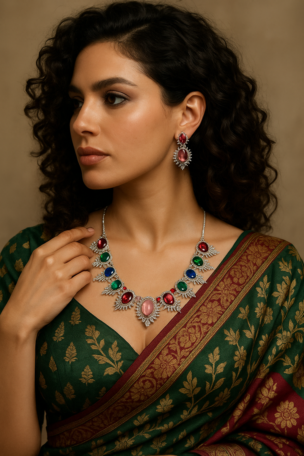 Royal Radiance Multi-Stone Necklace & Earring Set