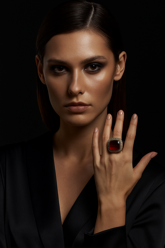 Royal Crimson Statement Ring