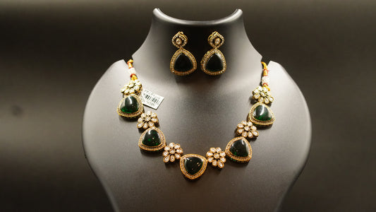 Emerald Radiance Kundan Necklace Set