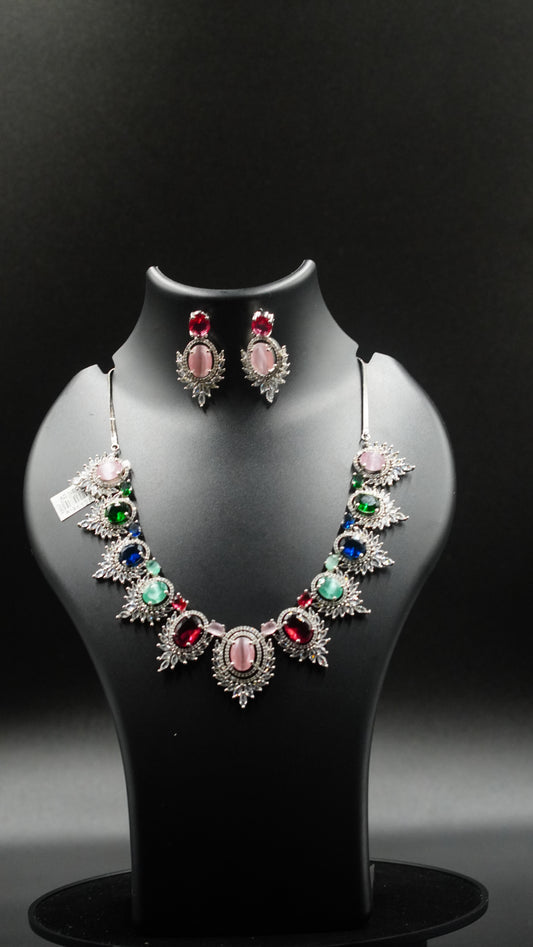 Royal Radiance Multi-Stone Necklace & Earring Set