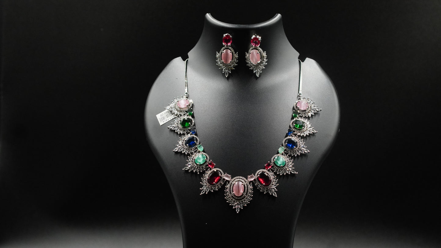 Royal Radiance Multi-Stone Necklace & Earring Set