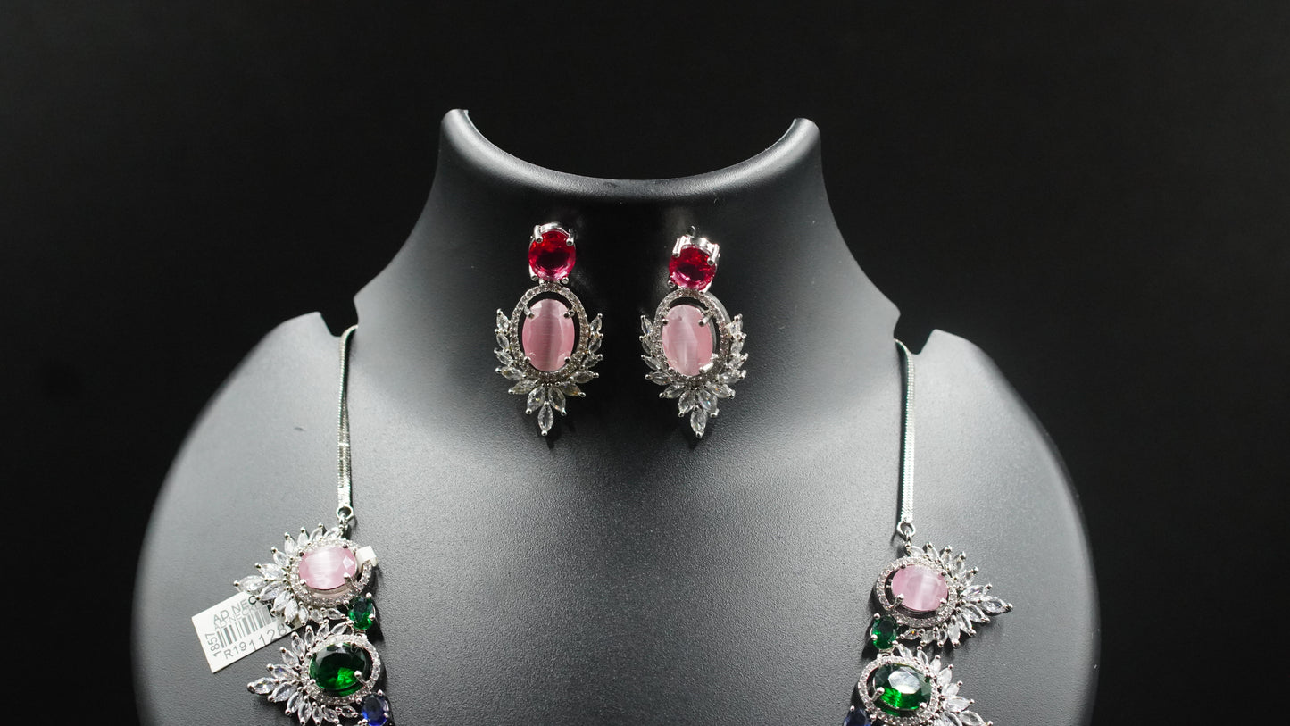 Royal Radiance Multi-Stone Necklace & Earring Set