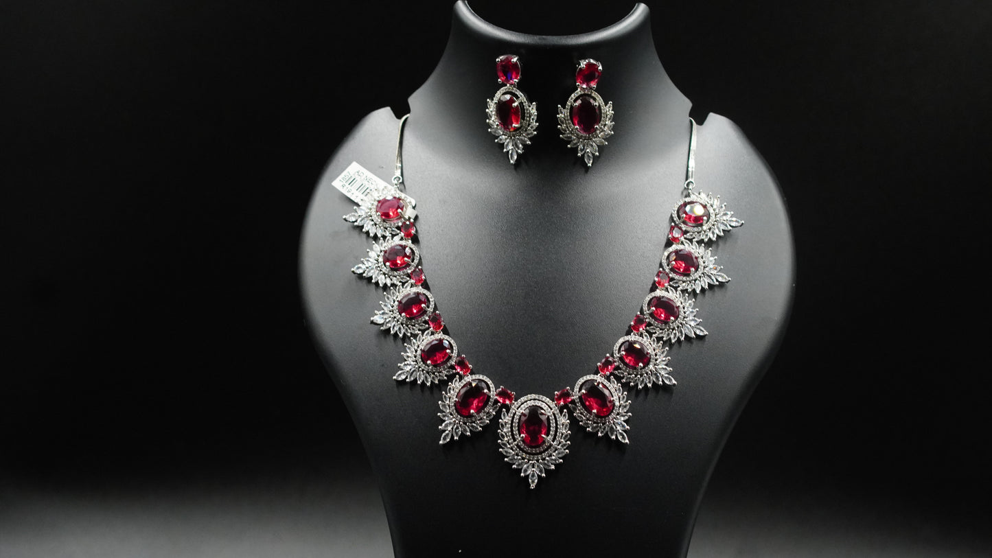 Regal Ruby Bridal Jewelry Set