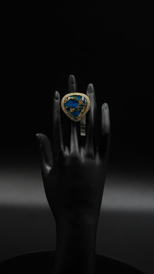 Bold Blue Mosaic Cocktail Ring