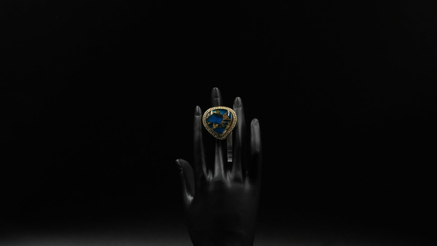 Bold Blue Mosaic Cocktail Ring