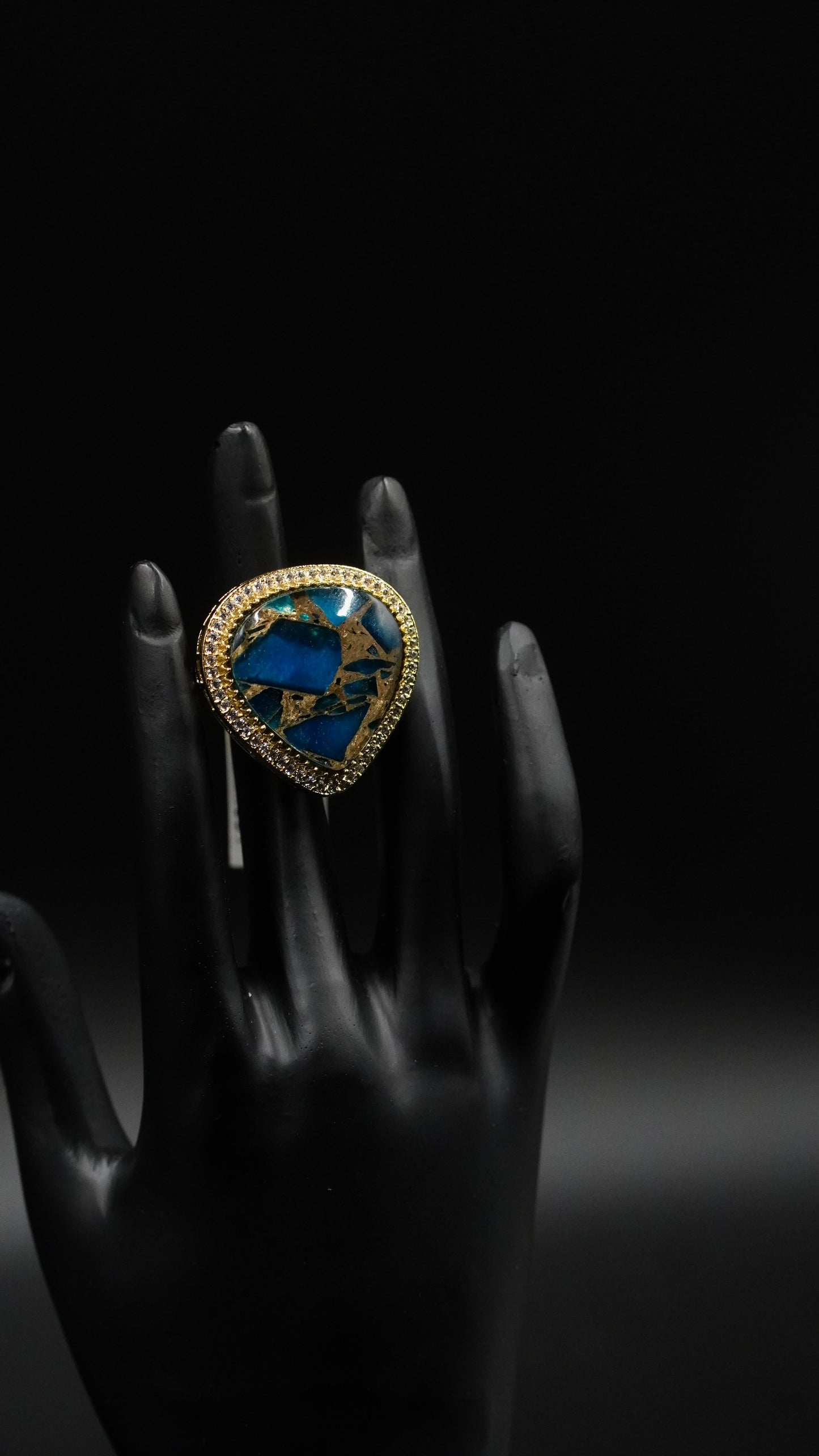 Bold Blue Mosaic Cocktail Ring